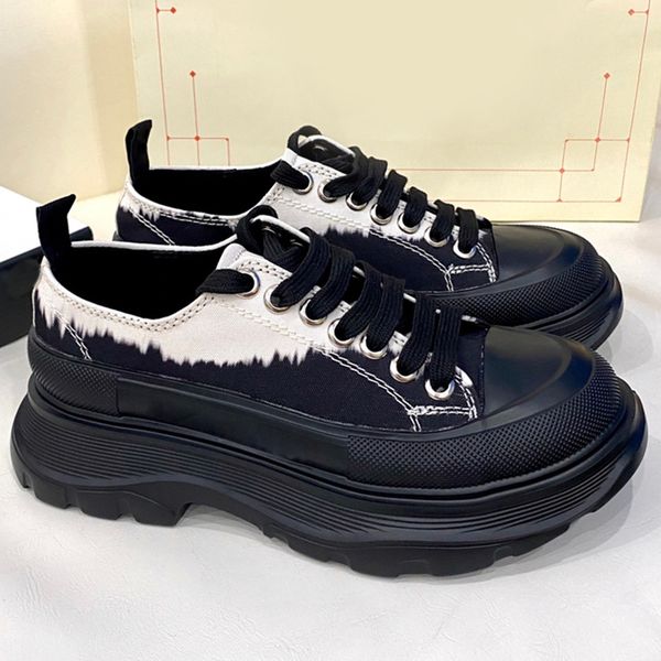 

fashion designer tread slick shoes fall winter womens platform canvas shoe, Black