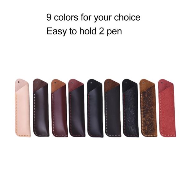 

handmade pencil case school supplies retro vintage full grain leather pouch pen holder organizer bag stationery gift for kids bags