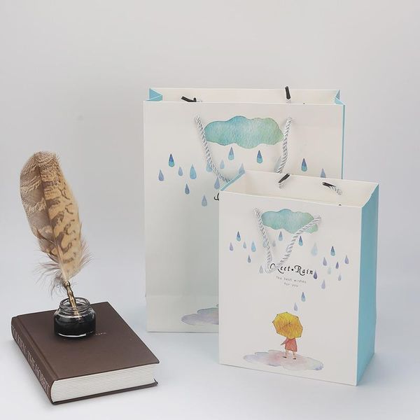 

gift wrap 12pcs design rain umbrella paper bags packing clothing shopping package