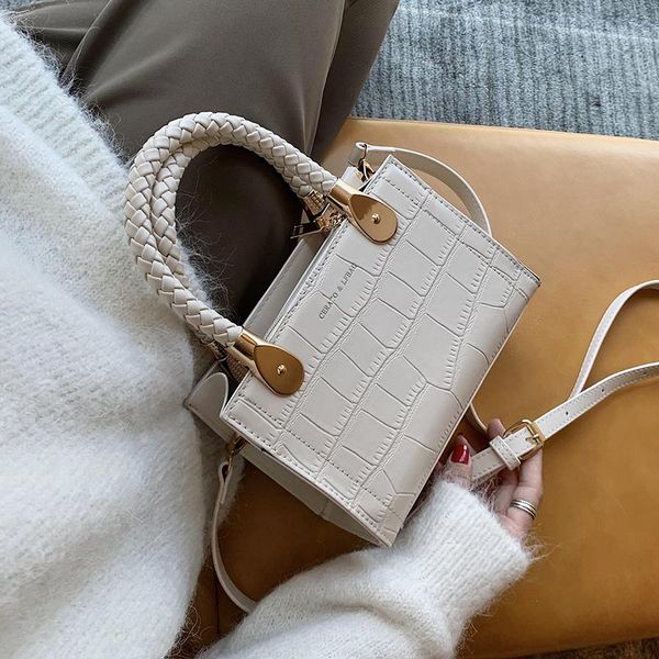 

evening bags fashion pu leather crossbody for women 2021 luxury handbags lady stone pattern shoulder purses designer small tote bag