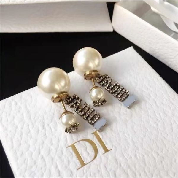 

75% off outlet online 2021 new pearl letter earrings for women wfn0, Golden
