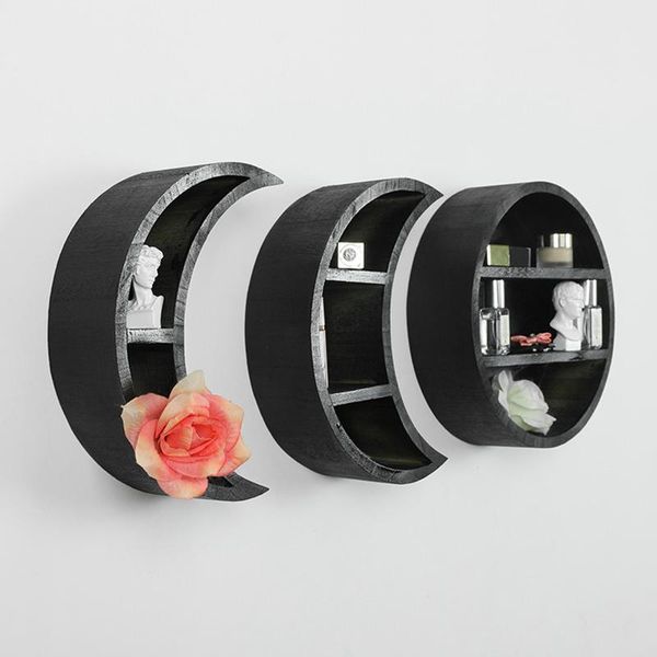 

hanging wooden shelf wall mounted floating moon shelves home decor for living room bedroom bathroom kitchen ty53 other