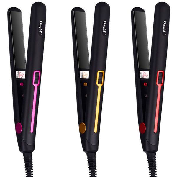 

110~240v straightener constant temperature curlers ceramic straightening curling curly hair styling tools wet&dry dual use, Black