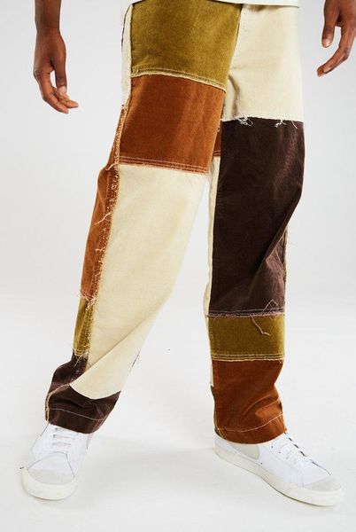 

men's jeans men wash splice casual straight tassel patchwork jeans trousers male fashion streetwear loose hip hop denim full leng, Blue