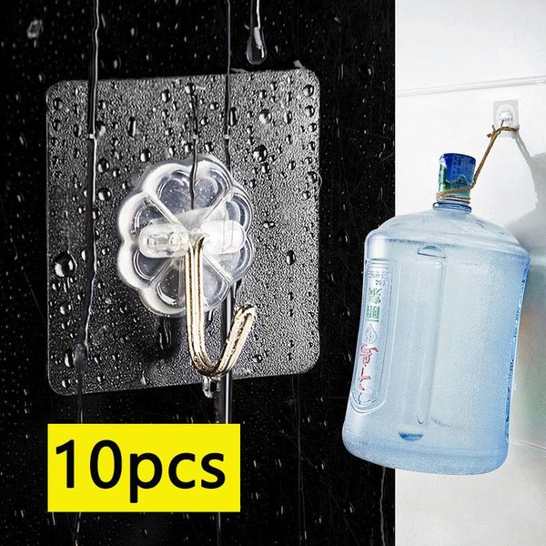 

10pcs transparent strong self adhesive door wall hangers hooks suction heavy load rack cup sucker for kitchen bathroom & rails
