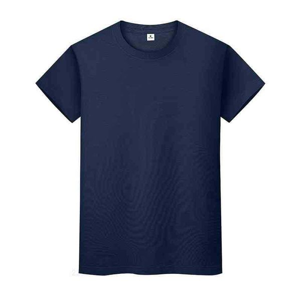 

new round neck solid color t-shirt summer cotton bottoming shirt short-sleeved mens and womens half-sleeved tya, Black