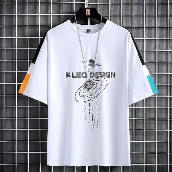 

t shirt summer korean edition trend half-sleeved loose casual teenager, White;black