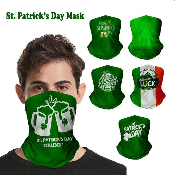 

st patrick's day magic scarf irish festival bandana face mask novelty warm neck gaiter headbands outdoor sports headwear cycling caps, Black