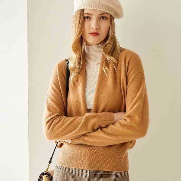 

women's two piece pants autumn and winter fashion cashmere sweater joker women's jacket 100% pure 416w, White