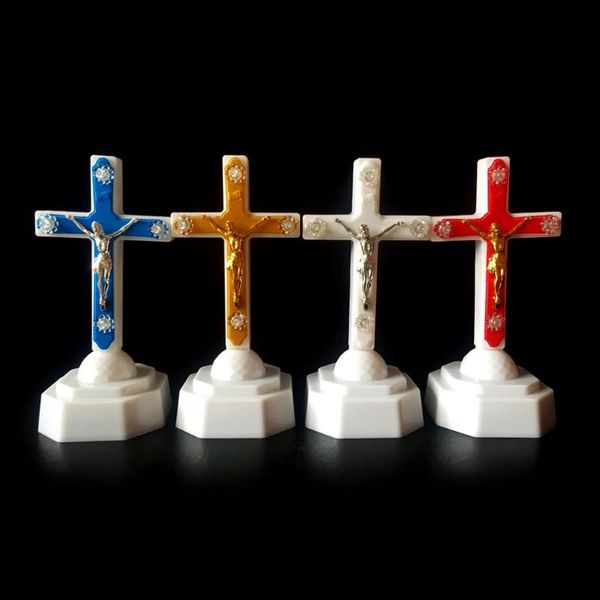 

novelty items european style boutique led light christ jesus lcon cross home church pray ornaments souvenirs