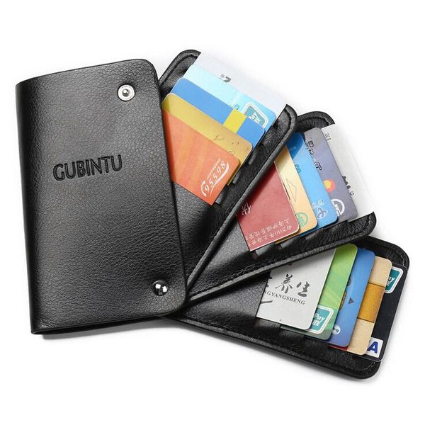 

card holders solid men's leather holder wallet man id cards bag business bank case for women, Brown;gray