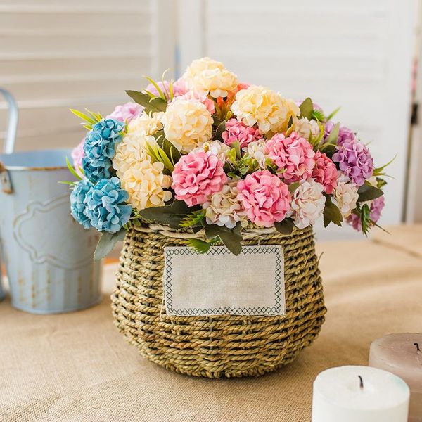 

decorative flowers & wreaths fake flower single hydrangea wedding artificial silk floweres party arch home decor plant arrangement