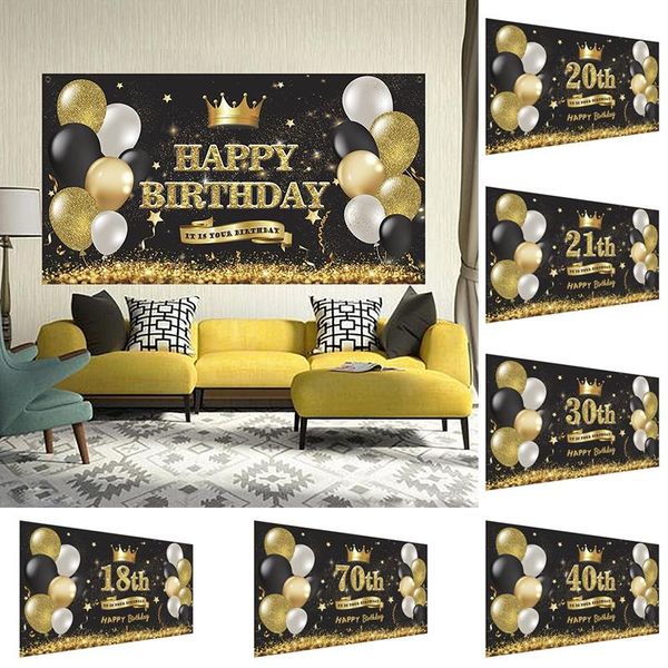 

11styles po booth banner balloons 18th 30th birthday flag happy backdrop bday party decor decoration