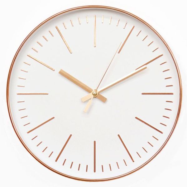

one piece drop rose gold plastic hanging clock simple modern fashion nordic mute watch quartz wall clocks