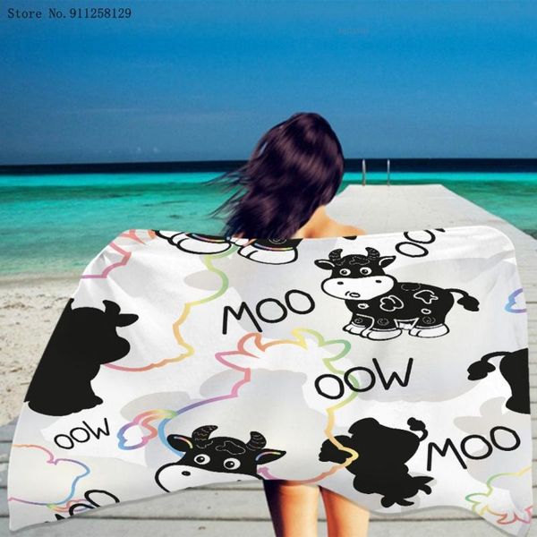 

towel cow bath lovely cartoon cattle rectangular absorbent beach home shower dry decor