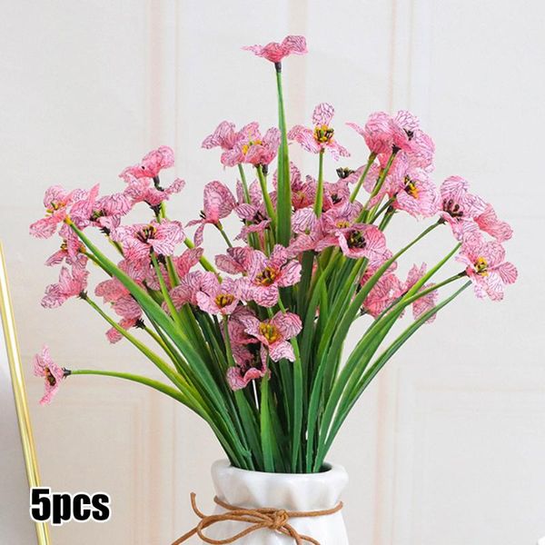 

decorative flowers & wreaths 5 bundles artificial lavender fake plants diy flower arrangement home outdoor garden wedding decor