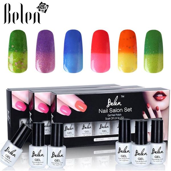 

nail art kits belen 6pcs set color change gel varnish tools kit uv polish diy for manicure thermal changing