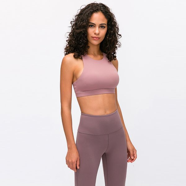 

cross underwear 2021 sports spring women's round neck back gathered running yoga fitness bra, Gray