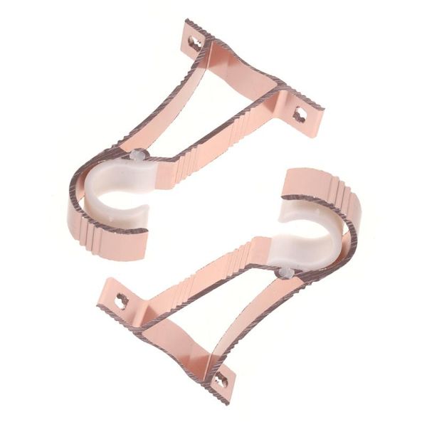 

curtain & drapes 2pcs thicker roman style rod aluminum alloy single bracket drapery pole (rose gold)