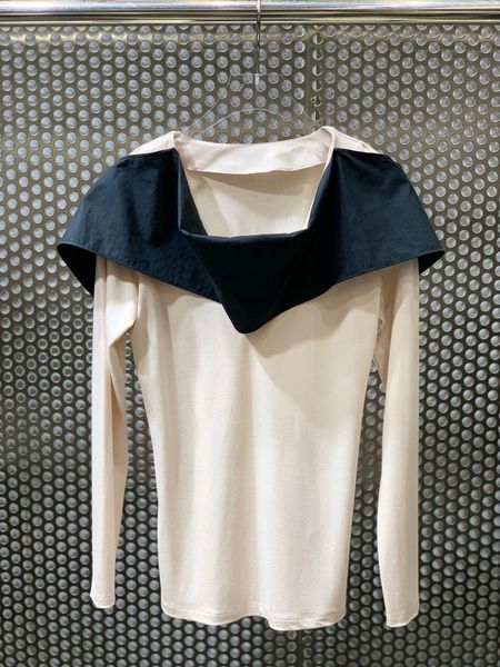 

women's t-shirt fashion ladies 2021 long sleeve casual color block 0306, White