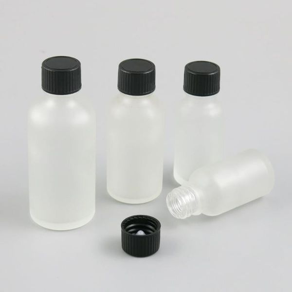 

5ml 10ml 15ml 20ml 30ml 50ml 100ml essential oil frosted clear glass bottle with plastic black cap for liquid cosmetic vial storage bottles