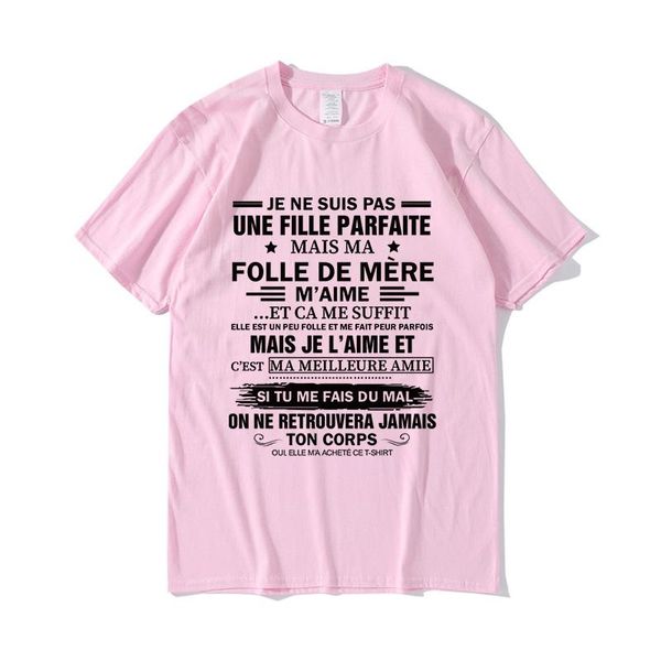 

women's t-shirt 100 cotton t shirt women girls i' not a perfect girl but my crazy mother love me printed tee fashion mothers gif, White