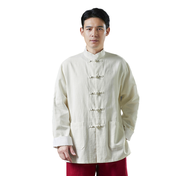 

men's t-shirts chinese traditional style ramie silver button bardigan solid ancient coat, White;black