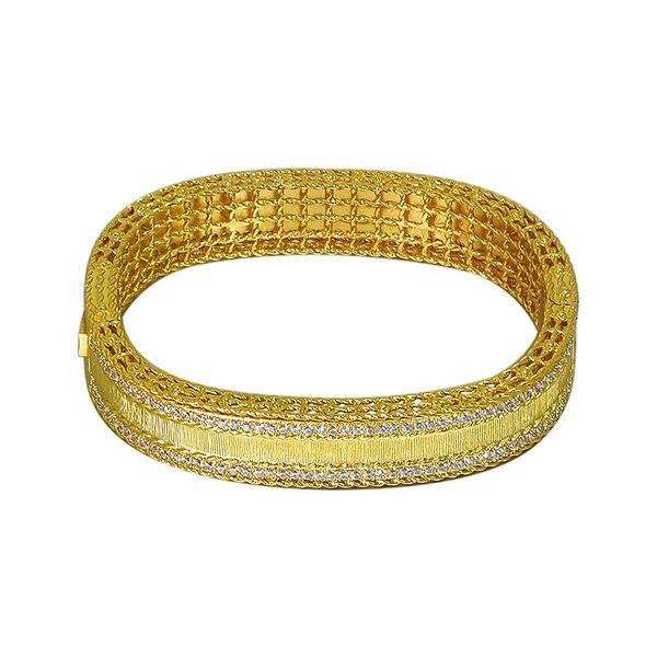

bangle trendy coming cuff bangles for women couple female ladies yellow gold color charm bracelets dubai luxury fashion, Black