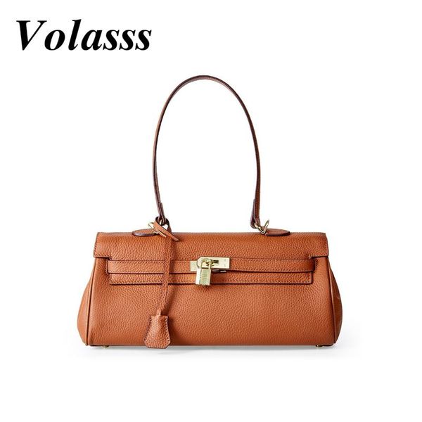 

fashion women shoulder handle bags for lady luxury designer genuine leather underarm baguette bag ladies purses and handbags