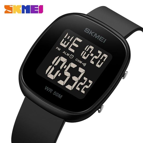 

wristwatches skmei brand digital watch men militiry electronic el light display 50m waterproof chrono sport clock relogio masculino, Slivery;brown