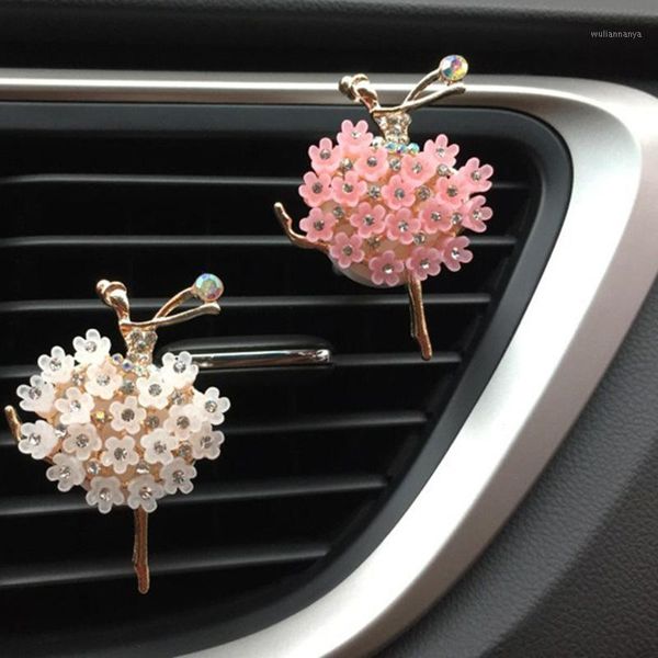 

car ornament auto outlet air freshener diamond ballet girl with clip automobiles interior condition vent perfume decorations1