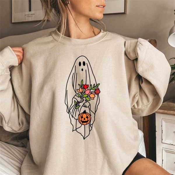 

women's hoodies & sweatshirts long sleeve casual oversized sweatshirt halloween kawaii clothing skulls printing streetwear, Black