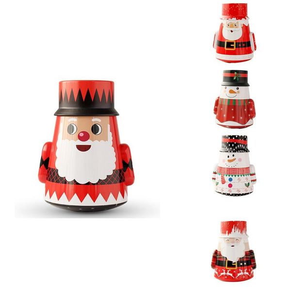 

gift wrap santa candy box storage tin creative christmas decoration tumbler design snack biscuit packaging can