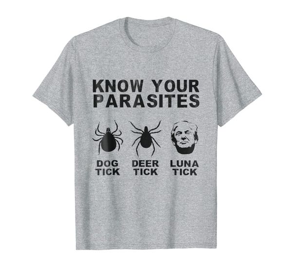 

deer dog luna tick know your parasites gift t-shirt, White;black