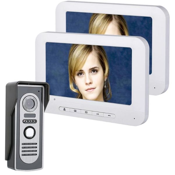 

inch tft 2 monitors video door phone doorbell intercom kit 1-camera 2-monitor night vision with hd 700tvl camera phones