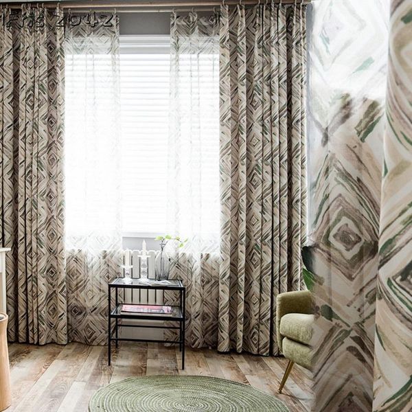 

curtain & drapes modern simple european style curtains polyester-cotton printed custom blackout for living dining room bedroom