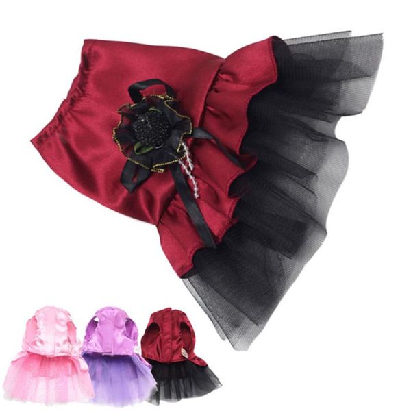 

dog apparel zero 2021 cat bow tutu dress lace skirt pet puppy clothes costume b