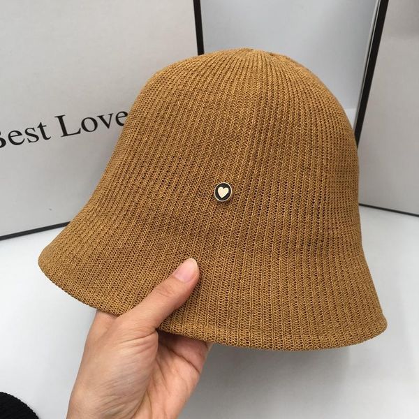 

wide brim hats cotton knitting buckat hat japanese basin fashion women face neap tide, Blue;gray