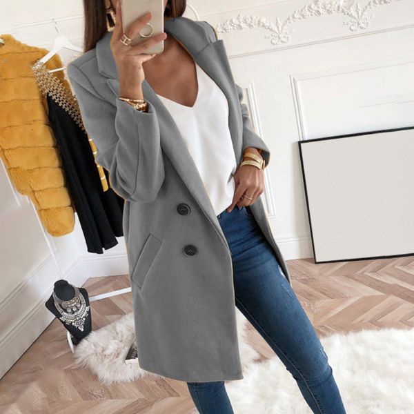 

women's vests autumn spring fashion long coat solid suit office outfit elegant coats slim female sleeve outerwear1 m82g, Black;white