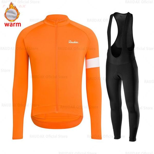 

racing sets raudax 2021men's winter velveteen cycling suit triathlon outdoor mtb bike riding jersey ropa ciclismo hombre boraful, Black;blue