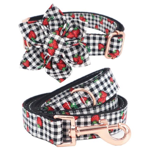 

dog collars & leashes strawberry girl collar flower,dog bowtie for big, small pet gift