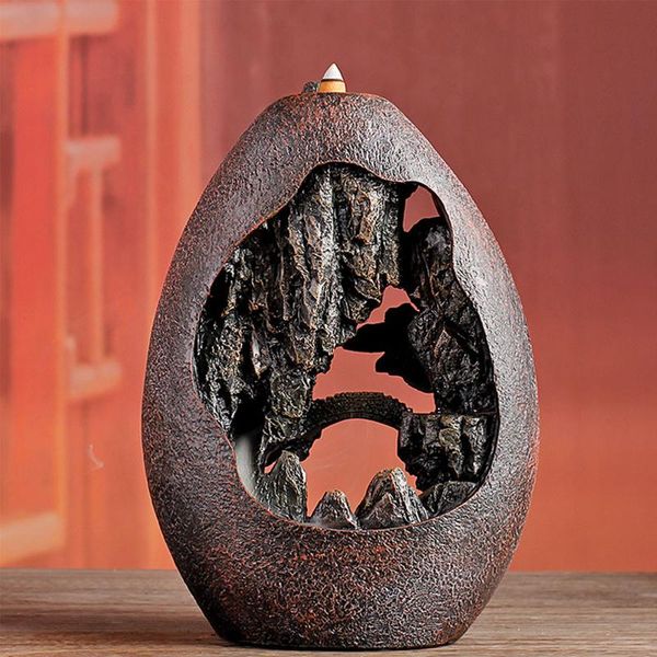 

home incense burner resin backflow creative decor dragon holder censer with 50 cones fragrance lamps