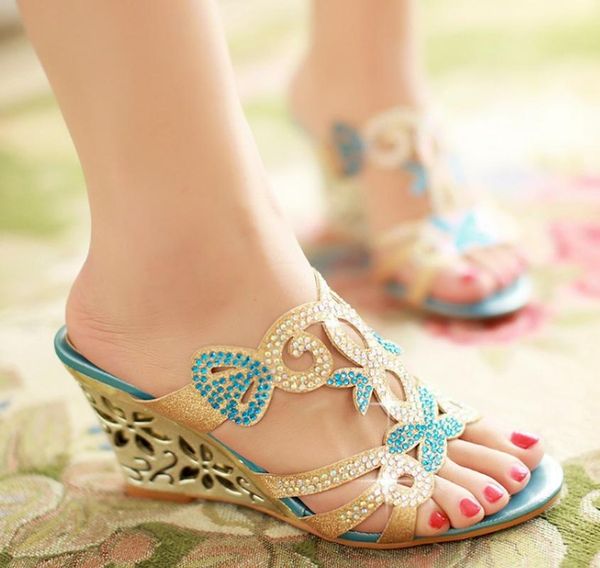 

wedges shoes woman beach sandals leather slippers open toe slides women summer plus size sandalias mujer sapato feminino sa0288 dress, Black