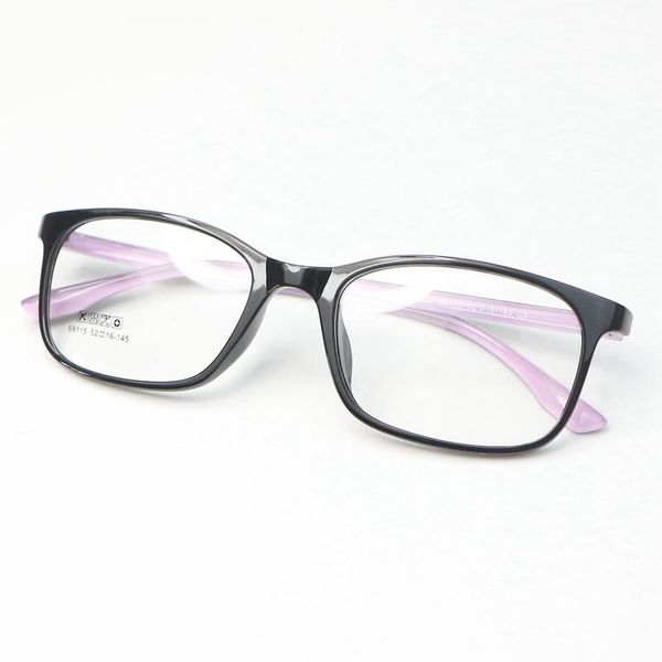 

fashion sunglasses frames student style eyeglasses women's men tr square optical frame can install myopic lenses purple legs, Black