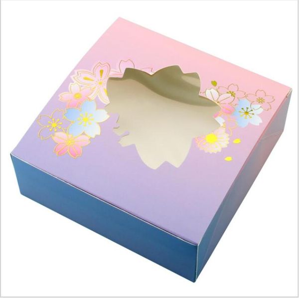 

20pcs baking packaging box with flower shape widnow home diy cake cookie gift boxes wrap