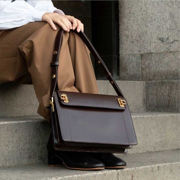 

evening bags briefcase female bag 2021 trend leather shoulder crossbody underarm retro handy sense niche large lady handbag