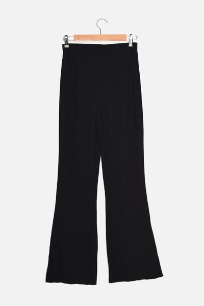 

women's pants & capris trendyol flare knitting twoaw22pl0082, Black;white