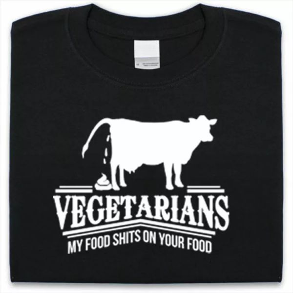

vegetarian t-shirt mens womens funny gift cheeky, White;black