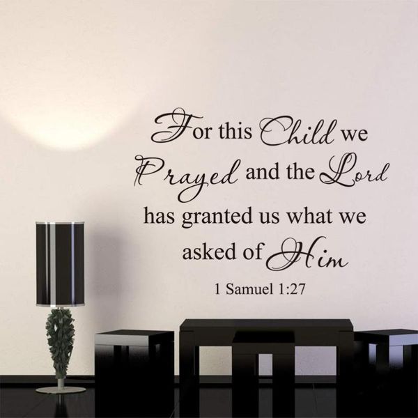 

1:27 for this child we prayed wall art stickers decals wallpapers