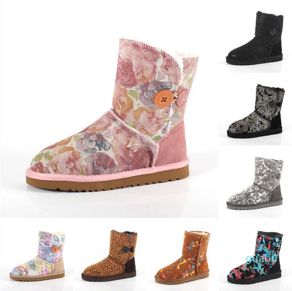 

brand fashion classic tall winter boots real leather bailey bowknot women's bow snow bootss shoes boot, Black